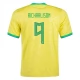 WK voetbal 2022 Brazilië Richarlison 9 Thuisshirt