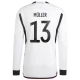 WK voetbal 2022 Duitsland Müller 13 Thuisshirt - L/S