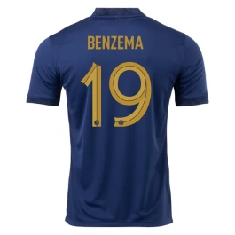 WK voetbal 2022 Frankrijk Benzema 19 Thuisshirt