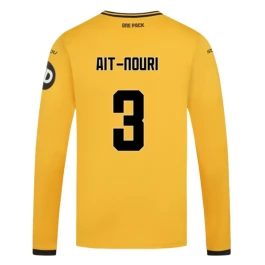 Wolverhampton Wanderers Ait-Nouri 3 Thuisshirt 2024-2025 L/S Voetbaltenue