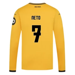 Wolverhampton Wanderers Neto 7 Thuisshirt 2024-2025 L/S Voetbaltenue